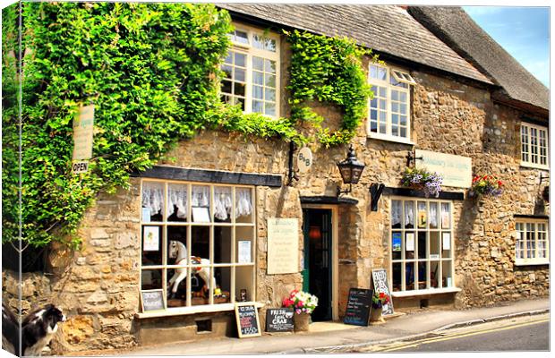 Charming Village Tea Rooms Canvas Print by Nicola Clark