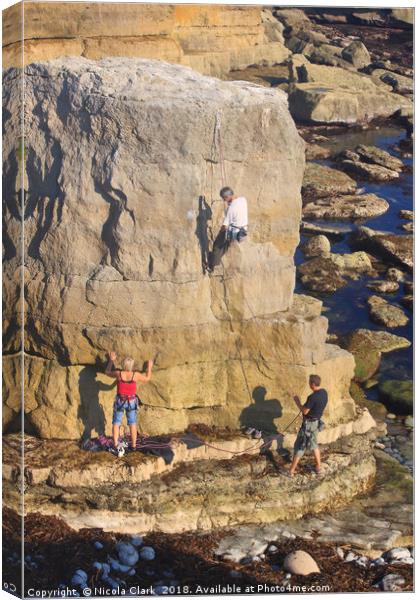 Rock Climbing Canvas Print by Nicola Clark