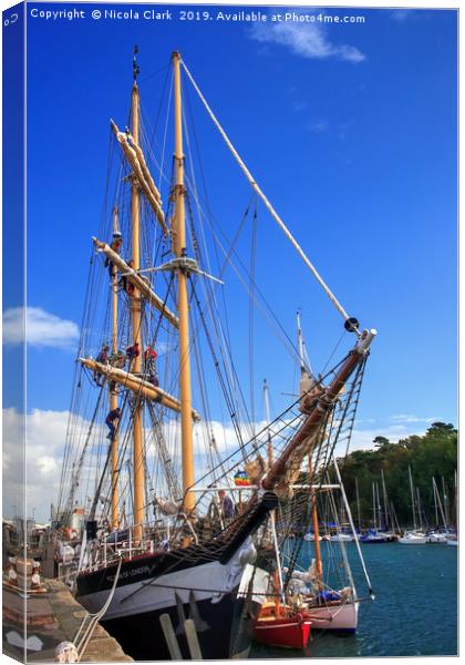 Climbing The Rigging Canvas Print by Nicola Clark