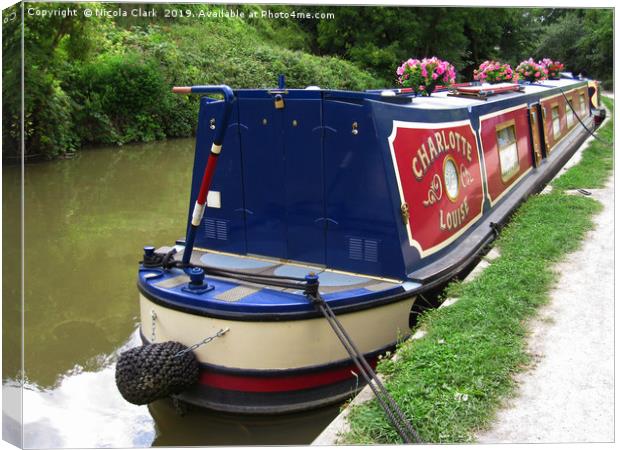 Narrowboat Canvas Print by Nicola Clark