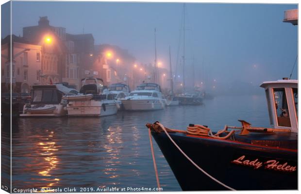 Boats In The Fog Canvas Print by Nicola Clark