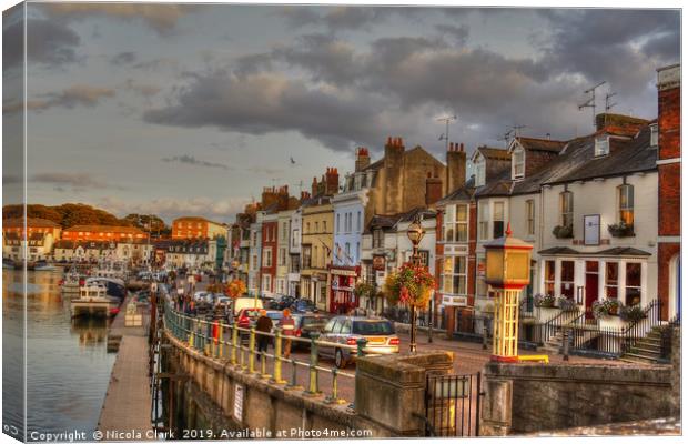 Radiant Sunset on Weymouth Harbour Canvas Print by Nicola Clark