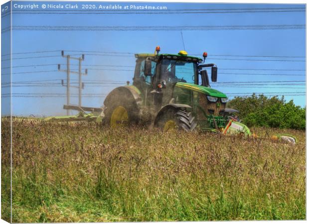 Cutting Grass Canvas Print by Nicola Clark