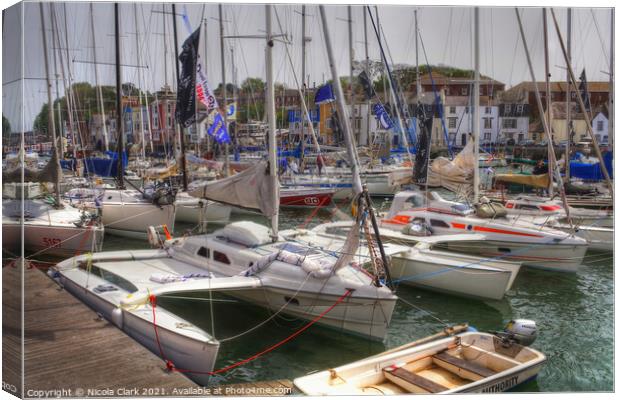 Majestic Yachts Soaring in Weymouth Canvas Print by Nicola Clark