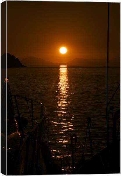 A Mediterranean sunset Canvas Print by William Coulthard