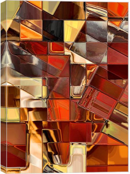 Mosaic Abstract (Copper/Brown) Canvas Print by Nicola Hawkes