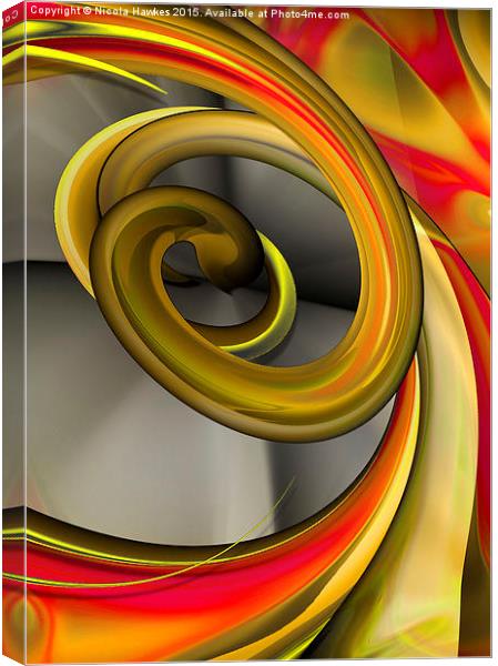  With A Twist II (of red) Canvas Print by Nicola Hawkes