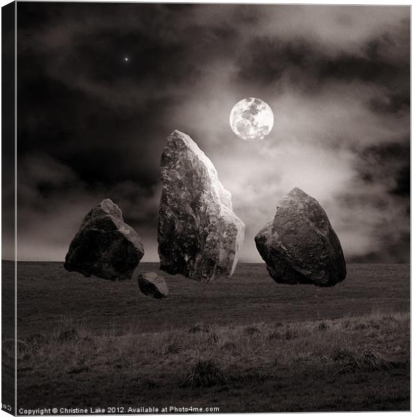 Moonlit Stones Canvas Print by Christine Lake