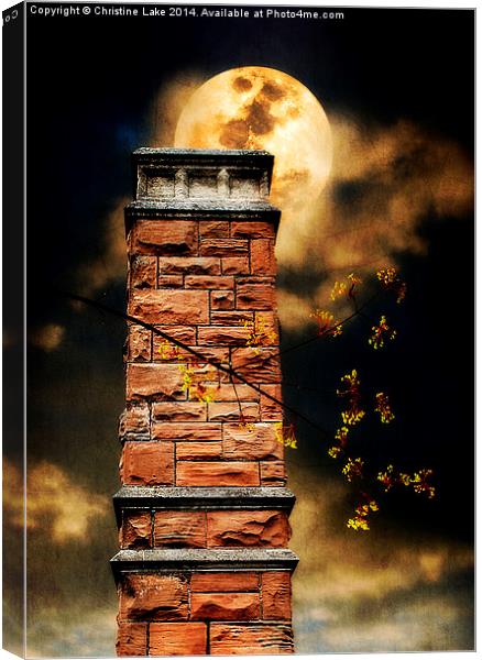Tower By Moonlight  Canvas Print by Christine Lake