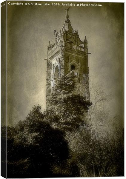 The Tower On The Hill Canvas Print by Christine Lake