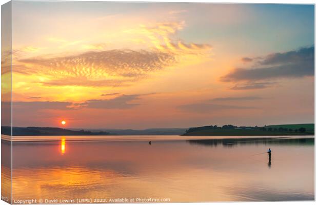 Golden Sunset, Derwent Reservoir Northumberland Canvas Print by David Lewins (LRPS)