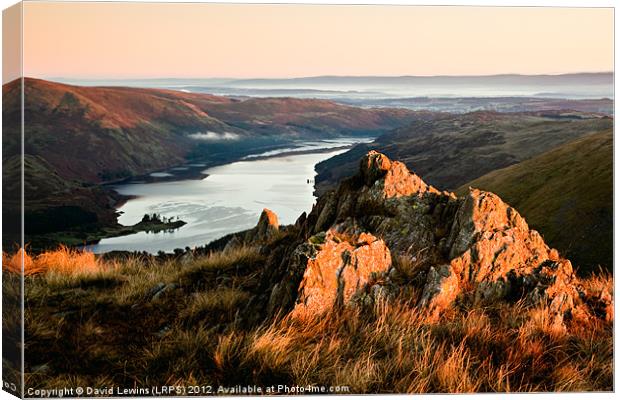 Haweswater - First Light Canvas Print by David Lewins (LRPS)
