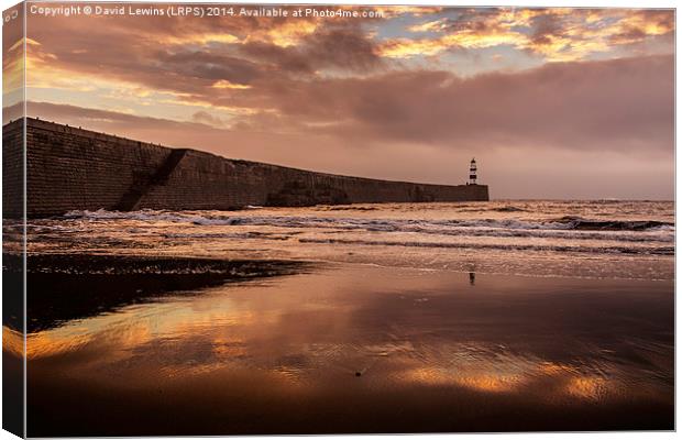 Harbour Sunrise - Seaham Canvas Print by David Lewins (LRPS)