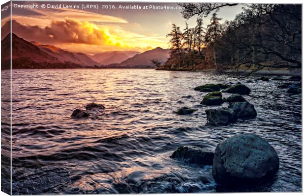 Ullswater Sunset Canvas Print by David Lewins (LRPS)