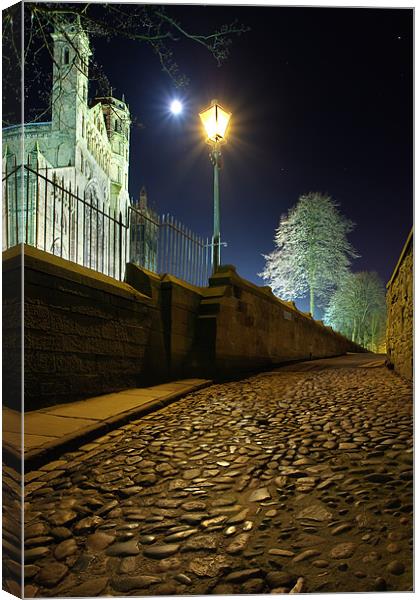 Lamplight & Moonlight - Durham Cathedral Canvas Print by David Lewins (LRPS)