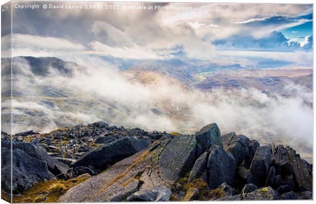 Atmospheric Scafell Canvas Print by David Lewins (LRPS)