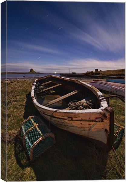 Classic Lindisfarne by Moonlight Canvas Print by David Lewins (LRPS)