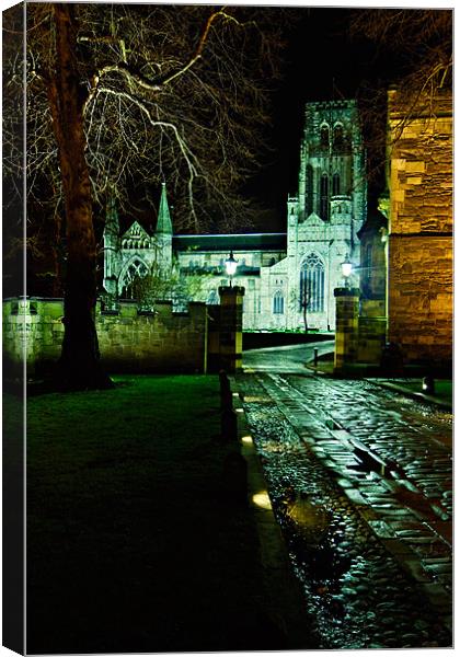 Durham Cathedral - Night View Canvas Print by David Lewins (LRPS)