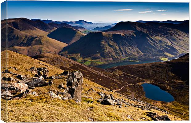 Red Pike and Bleaberry Tarn Canvas Print by David Lewins (LRPS)