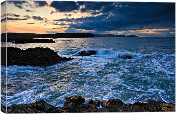 Eyemouth Sunset, Scottish Borders, Scotland Canvas Print by David Lewins (LRPS)