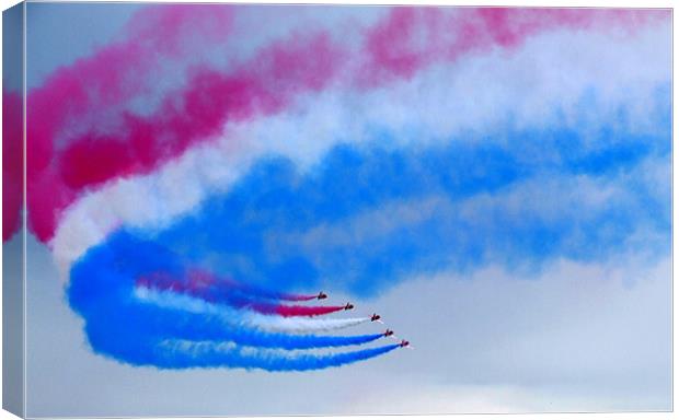 Smoking Red Arrows Canvas Print by Julie Skone