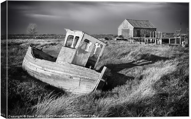 Thornham Boat and Coal Shed, Norfolk Canvas Print by Dave Turner
