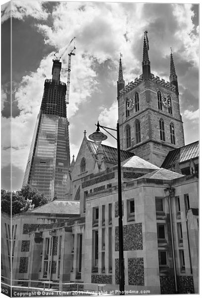 The Shard and Southwark Cathedral, London Canvas Print by Dave Turner