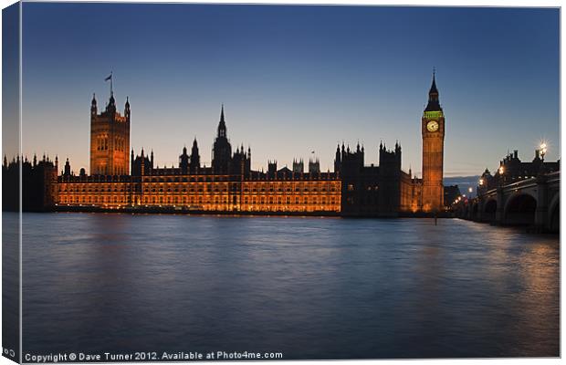 Houses of Parliament, London Canvas Print by Dave Turner