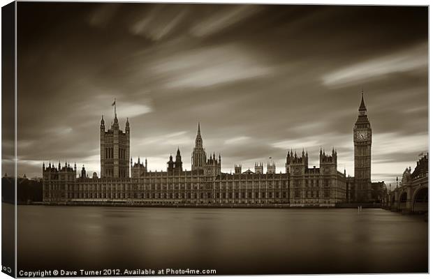 Houses of Parliament, Westminster, London Canvas Print by Dave Turner