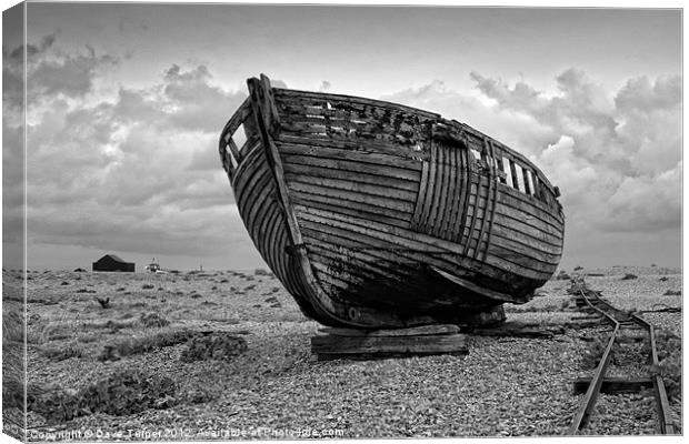 The Abandoned Boat, Dungeness, Kent Canvas Print by Dave Turner