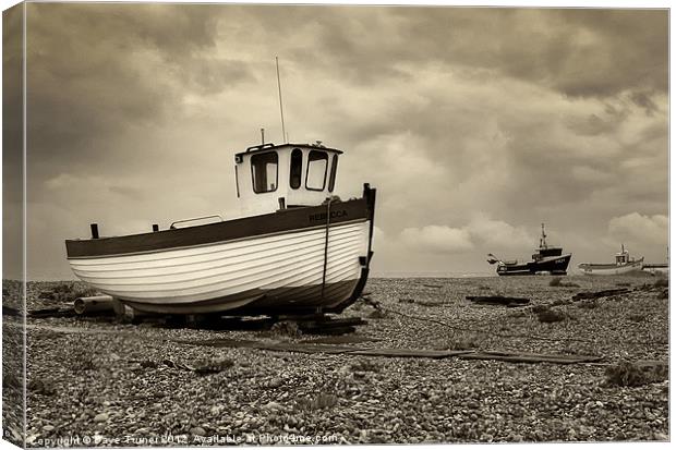Fishing Boat, Dungeness, Kent Canvas Print by Dave Turner