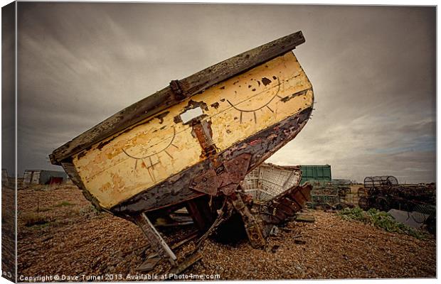 Sleeping Boat, Dungeness Canvas Print by Dave Turner