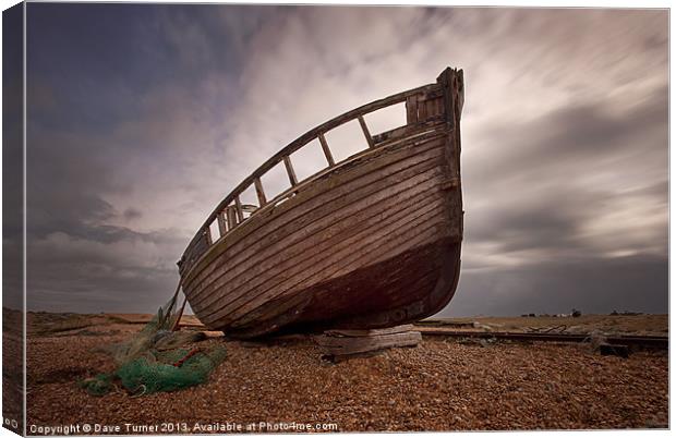 Beached at Dungeness, Kent Canvas Print by Dave Turner