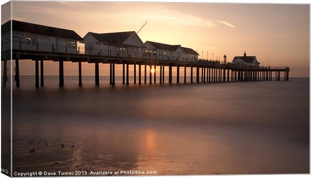 Sunrise at Southwold Canvas Print by Dave Turner