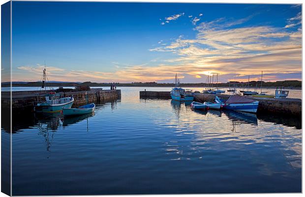 Beadnell Harbour Sunset, Northumberland Canvas Print by Dave Turner
