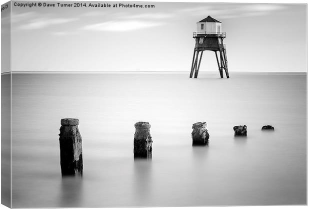  Dovercourt Lighthouse and Posts Canvas Print by Dave Turner
