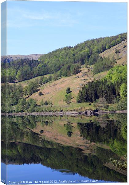 Reflections on Thirlmere Canvas Print by Dan Thorogood