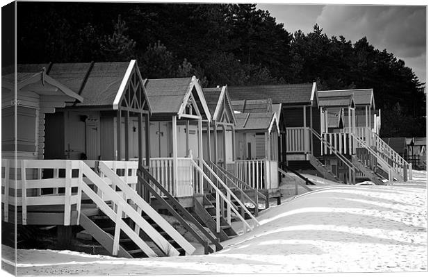 Beach Huts Canvas Print by Robert Geldard