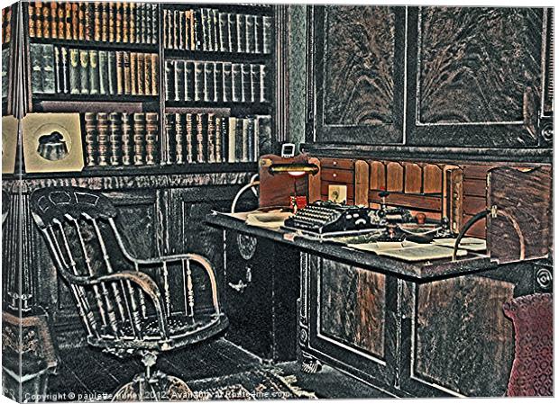 Old Office Library. Canvas Print by paulette hurley