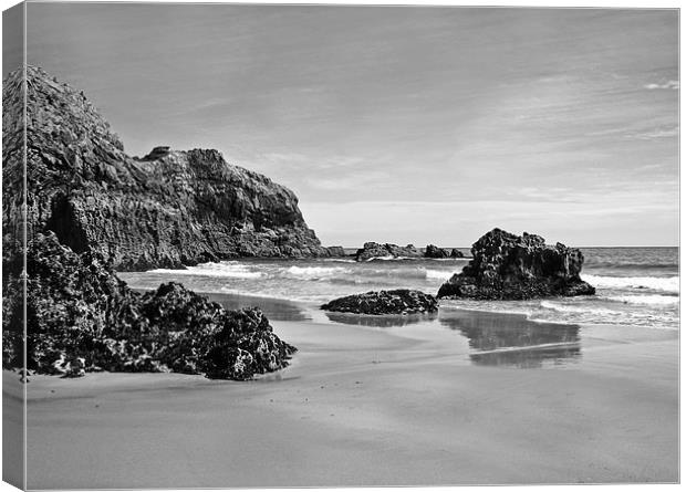 Lydstep Cavern Beach.Tenby. Canvas Print by paulette hurley