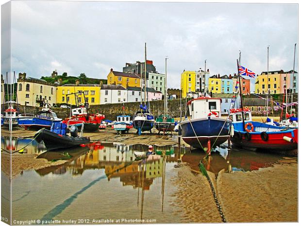 Tenby Harbour.DayLight. Canvas Print by paulette hurley