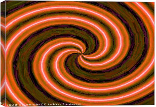 Abstract.Orange Swirl. Canvas Print by paulette hurley