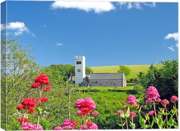 St James Church, Manorbier,Tenby. Canvas Print by paulette hurley
