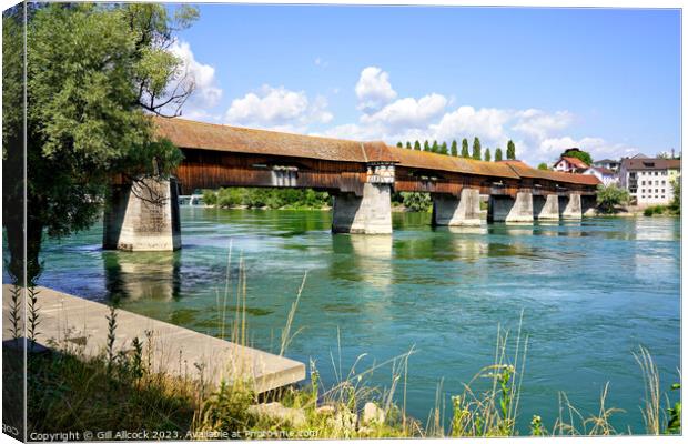 Bad Säckingen Bridge, Germany Canvas Print by Gill Allcock