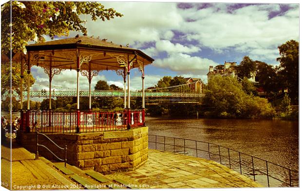 Riverside, Chester. Canvas Print by Gill Allcock