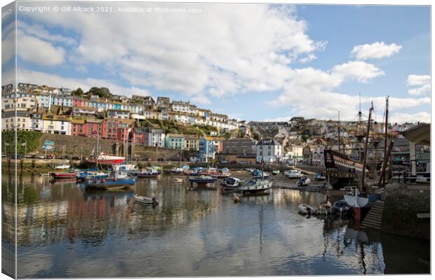 Brixham Harbour Canvas Print by Gill Allcock