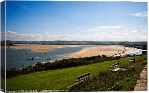 Padstow Hill View Canvas Print by Gill Allcock