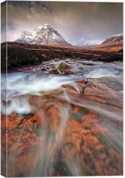 Towards the Buachaille... Canvas Print by David Mould