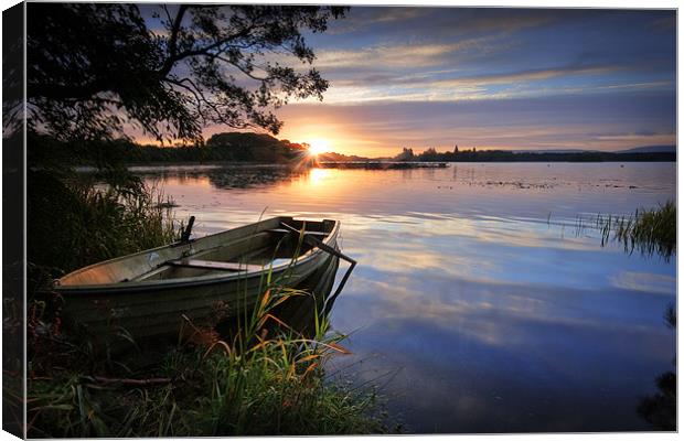 Sunrise , Lake of Menteith, Trossachs Canvas Print by David Mould