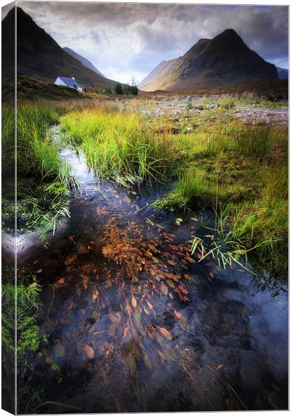 Lagangarbh stream, Glencoe Canvas Print by David Mould